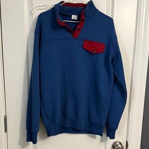 ZYIA Navy Quilted Top with Red Snap Placket